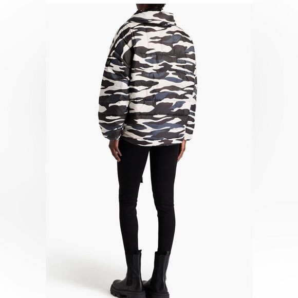 NWT Holden Black Zebra Print Half-Zip Down Jacket S/M Oversized - Picture 5 of 12